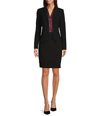 Calvin Klein Sequin V-Neck Shoulder Pleat Sleeveless Top