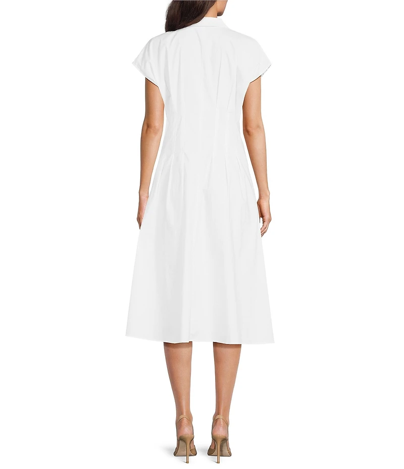 Calvin Klein Short Sleeve Cotton Midi Shirtdress