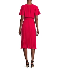 Calvin Klein Short Sleeve Pleated Midi Dress