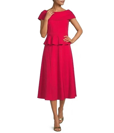 Calvin Klein Short Sleeve Tiered Midi Dress