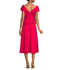 Calvin Klein Short Sleeve Tiered Midi Dress