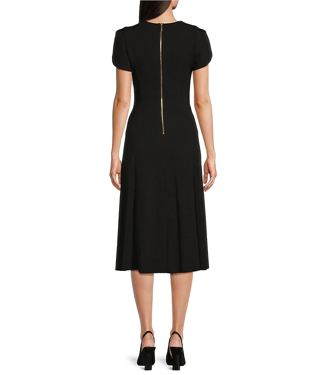 calvin klein tulip sleeve a line dress A-Line Cocktail Dresses Party Dress Homecoming Graduation Knee Length –  NumberSea main image 1