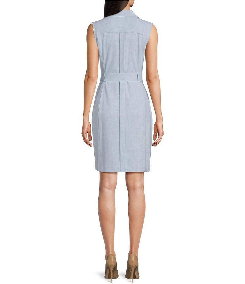 Calvin Klein Sleeveless Collar Neck Fitted Coat Jacket Dress
