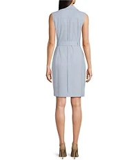 Calvin Klein Sleeveless Collar Neck Fitted Coat Jacket Dress