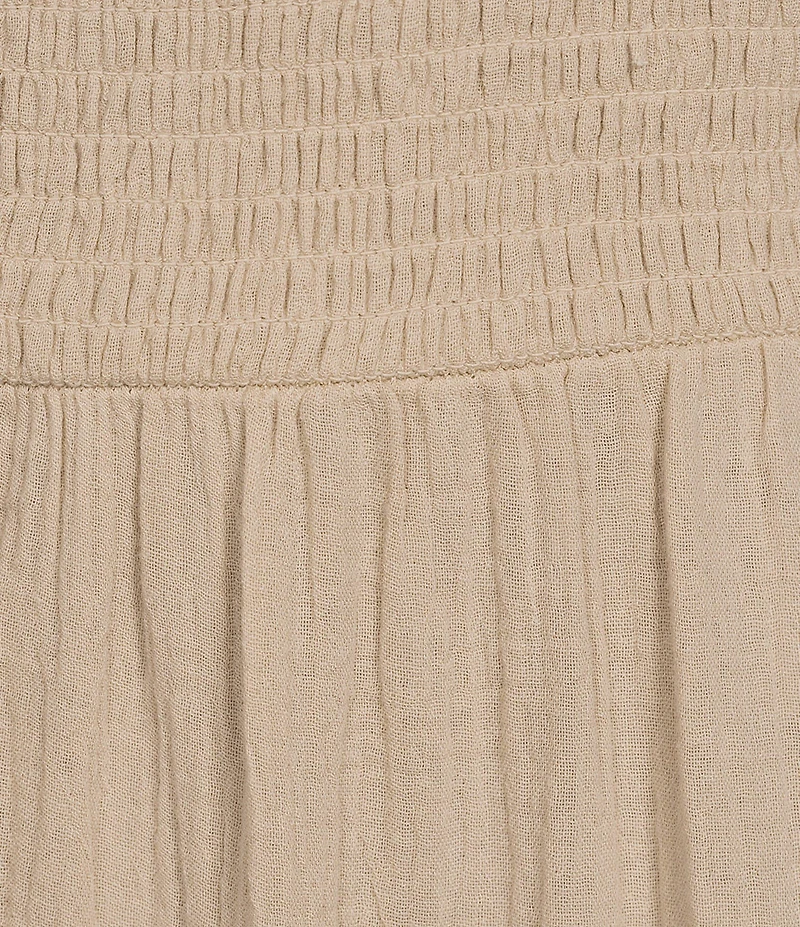 Calvin Klein Sleeveless Crew Neck Gauze Tiered Long Dress
