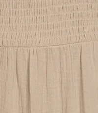 Calvin Klein Sleeveless Crew Neck Gauze Tiered Long Dress