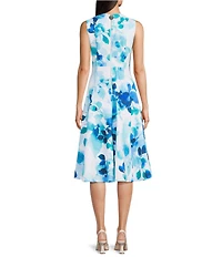 Calvin Klein Sleeveless Floral Print Midi Dress