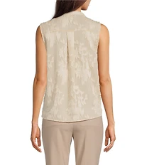 Calvin Klein Sleeveless Novelty Faux Wrap Blouse