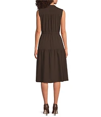 Calvin Klein Sleeveless Tiered Skirt A Line Midi Dress