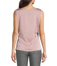 Calvin Klein Sleeveless Twisted Strap Ruched Top
