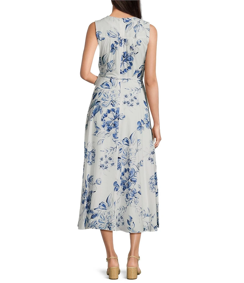 Calvin Klein Sleeveless V-Neck A-Line Midi Dress