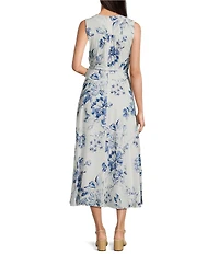 Calvin Klein Sleeveless V-Neck A-Line Midi Dress