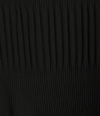 Calvin Klein Solid Chiffon Accordion Pleat Crew Neck Long Sleeve Top