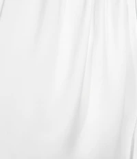 Calvin Klein Solid Crepe de Chine Split V-Neck Long Sleeve Blouse