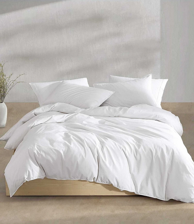 Calvin Klein Washed Percale Solid Duvet Cover Mini Set