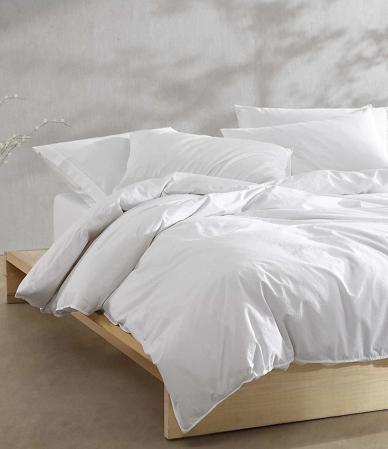 Calvin Klein Washed Percale Solid Duvet Cover Mini Set