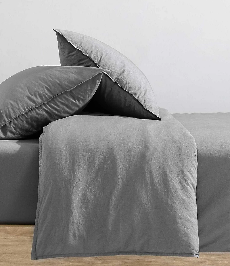 Calvin Klein Washed Percale Solid Duvet Cover Mini Set