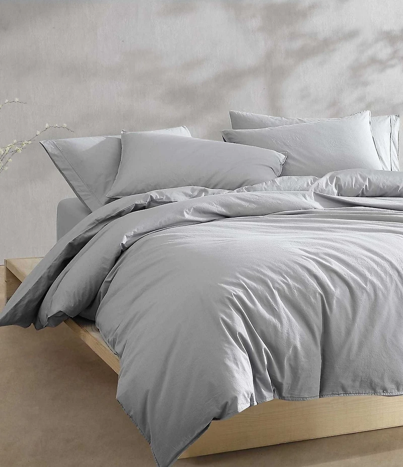 Calvin Klein Washed Percale Solid Duvet Cover Mini Set