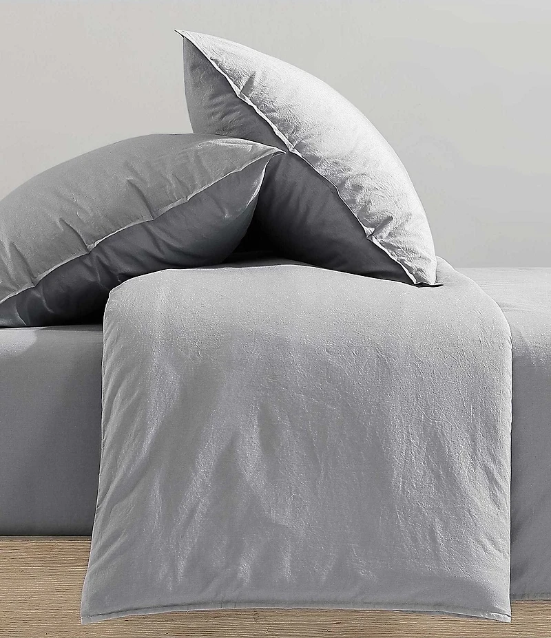Calvin Klein Washed Percale Solid Duvet Cover Mini Set