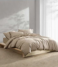 Calvin Klein Washed Percale Solid Duvet Cover Mini Set