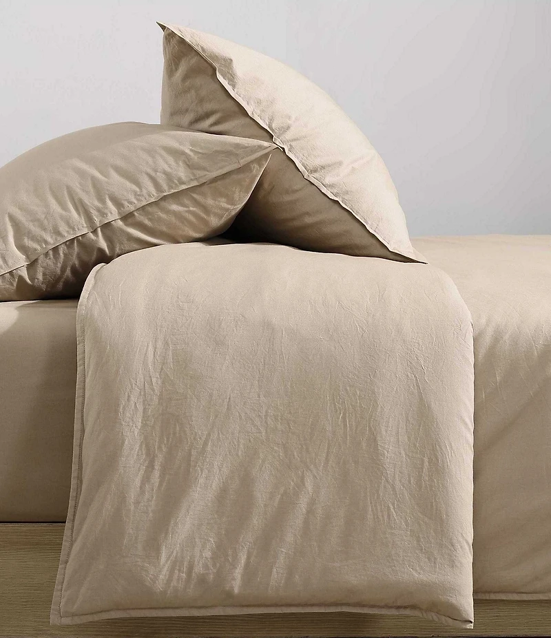 Calvin Klein Washed Percale Solid Duvet Cover Mini Set