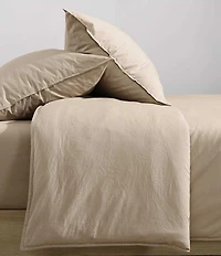 Calvin Klein Washed Percale Solid Duvet Cover Mini Set