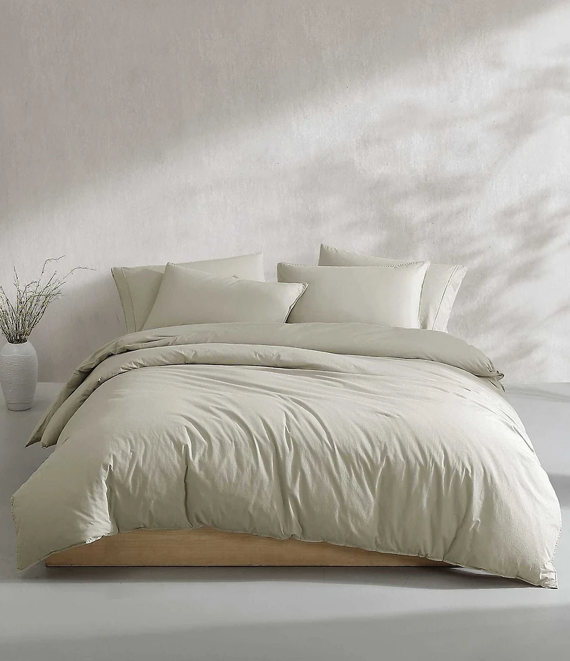 Calvin Klein Washed Percale Solid Duvet Cover Mini Set