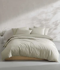 Calvin Klein Washed Percale Solid Duvet Cover Mini Set