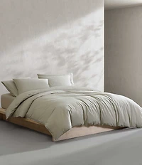 Calvin Klein Washed Percale Solid Duvet Cover Mini Set