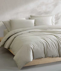 Calvin Klein Washed Percale Solid Duvet Cover Mini Set