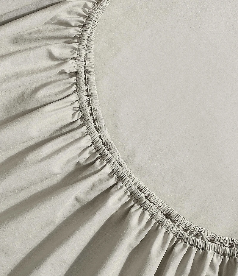 Calvin Klein Solid Washed Cotton Percale Sheet Set
