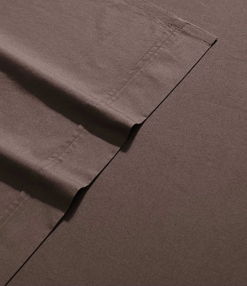 Calvin Klein Solid Washed Cotton Percale Sheet Set