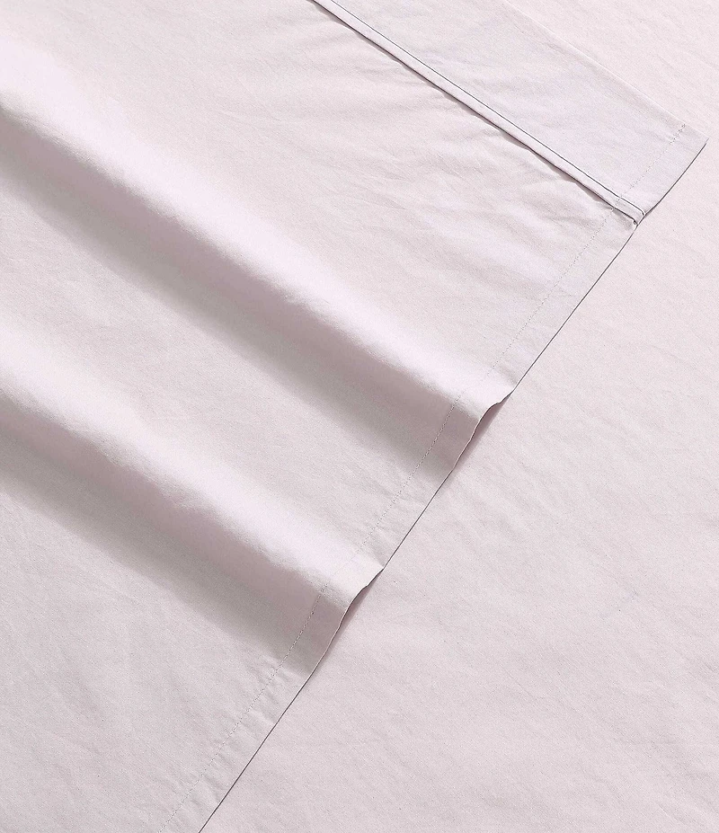 Calvin Klein Solid Washed Cotton Percale Sheet Set