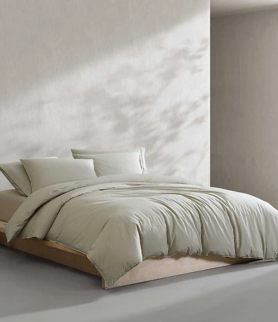 Calvin Klein Solid Washed Percale Comforter Mini Set