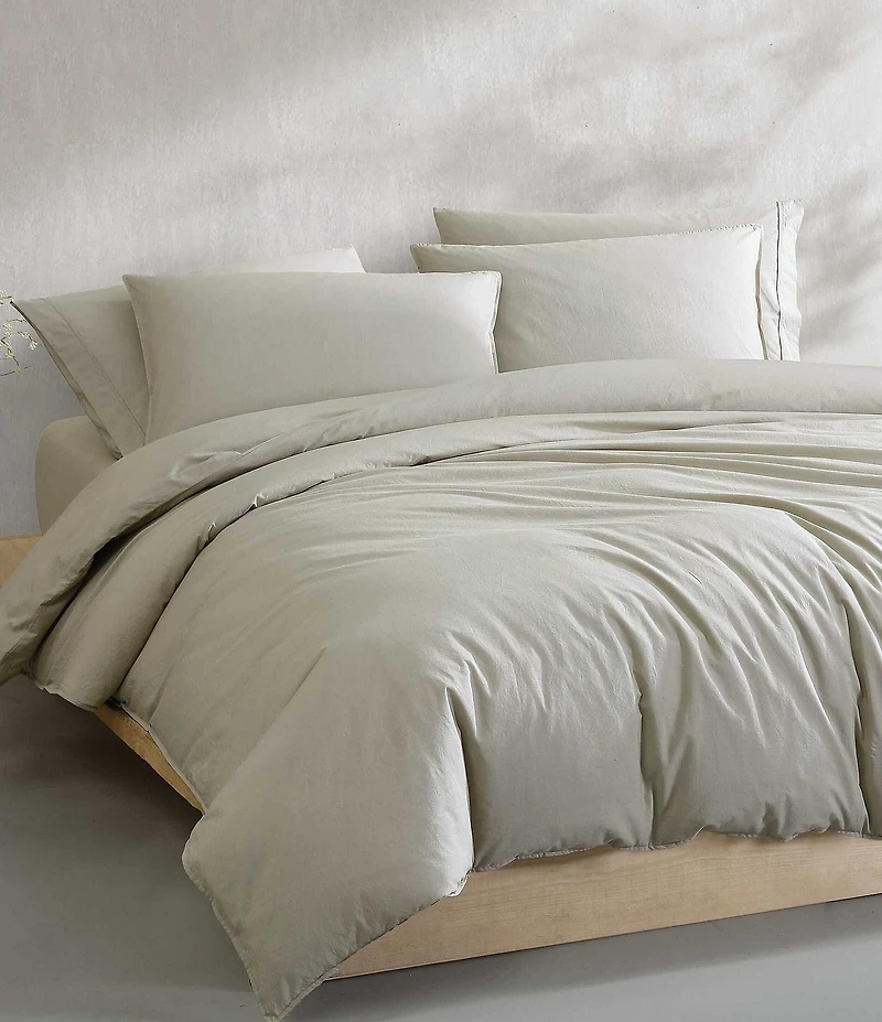 Calvin Klein Solid Washed Percale Comforter Mini Set