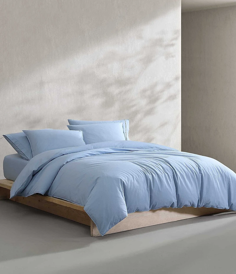 Calvin Klein Solid Washed Percale Comforter Mini Set