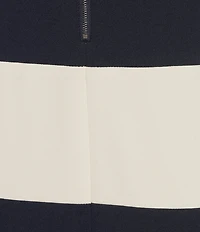 Calvin Klein Stripe Scuba Crepe Crew Neck Sleeveless Sheath Dress