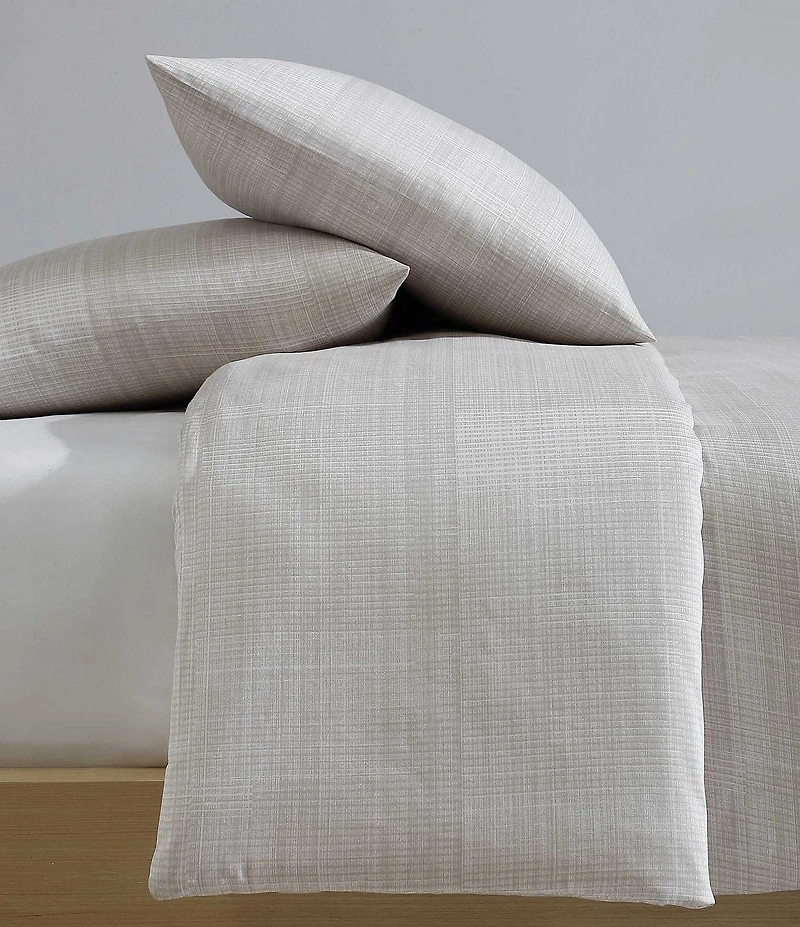 Calvin Klein Textural Rib Cotton Sateen Duvet Cover Mini Set