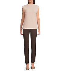 Calvin Klein Texture Knit Mock Neck Sleeveless Top