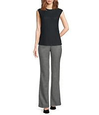 Calvin Klein Textured Knit Crew Neck Cap Sleeve Top