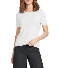 Calvin Klein Textured Knit Crew Neck Short Sleeve Top