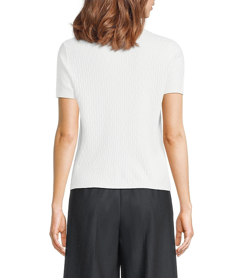 Calvin Klein Textured Knit Crew Neck Short Sleeve Top