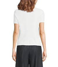 Calvin Klein Textured Knit Crew Neck Short Sleeve Top