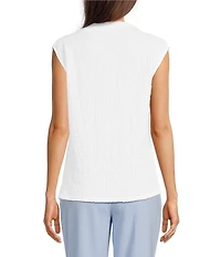 Calvin Klein Textured Mock Neck Sleeveless Top