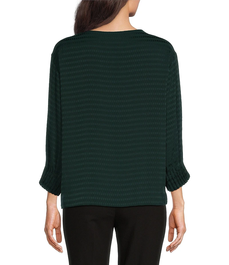 Calvin Klein Tile Jacquard Crew Neck Bracelet Sleeve Top