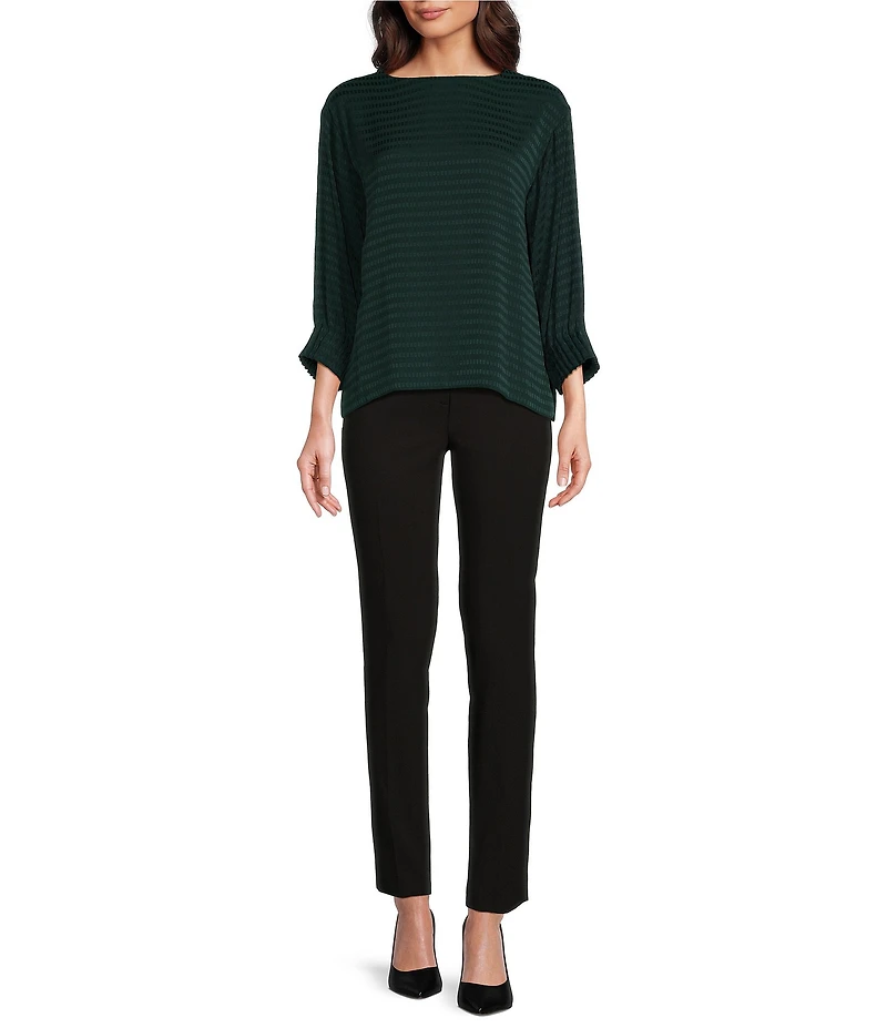 Calvin Klein Tile Jacquard Crew Neck Bracelet Sleeve Top