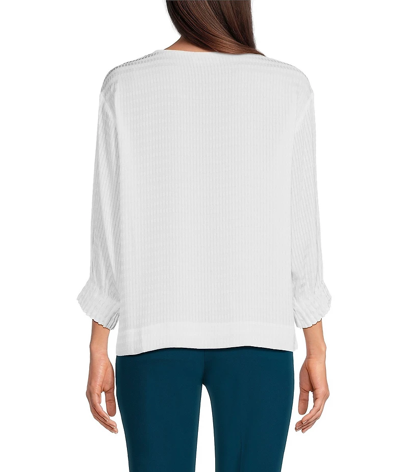 Calvin Klein Tile Jacquard Crew Neck Bracelet Sleeve Top