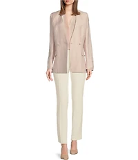 Calvin Klein Twill Long Sleeve Flap Pocket V-Neck Blazer