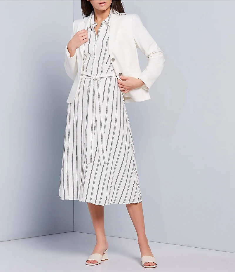 Calvin Klein Luxe Stretch 2 Button Notch Lapel Long Sleeve Blazer