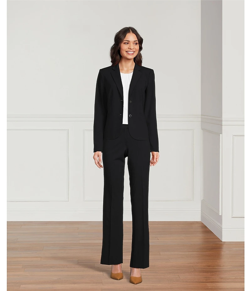 Calvin Klein Luxe Stretch 2 Button Notch Lapel Long Sleeve Blazer
